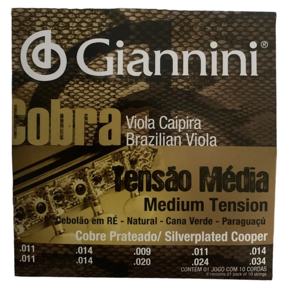 ENCORDOAMENTO VIOLA CAIPIRA GIANNINI TENSÃO MÉDIA