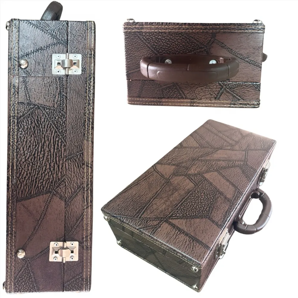 ESTOJO CASE PARA CLARINETE COM FUNDO FALSO MARROM COSTURADO - Imagem 5