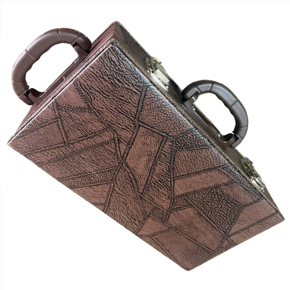 ESTOJO CASE PARA CLARINETE COM FUNDO FALSO MARROM COSTURADO - Imagem 3