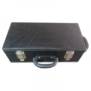 ESTOJO CASE PARA CLARINETE COM FUNDO FALSO PRETO COSTURADO