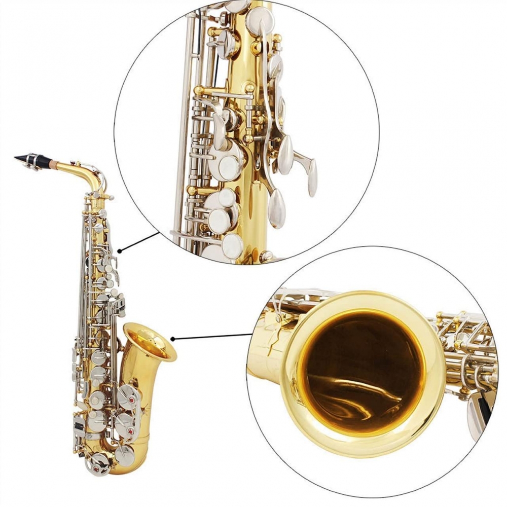 SAXOFONE ALTO SLADE DOURADO E PRATEADO - Imagem 4